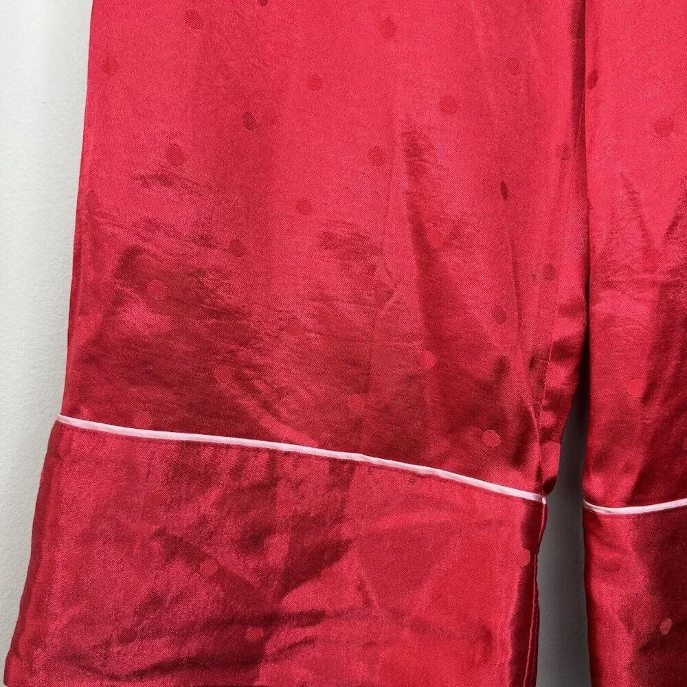 Victoria’s Secret Satin Silky Red Pajama Pants Pila Dot With Pockets Sz M - Picture 2 of 10